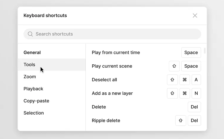 keyboard shortcuts