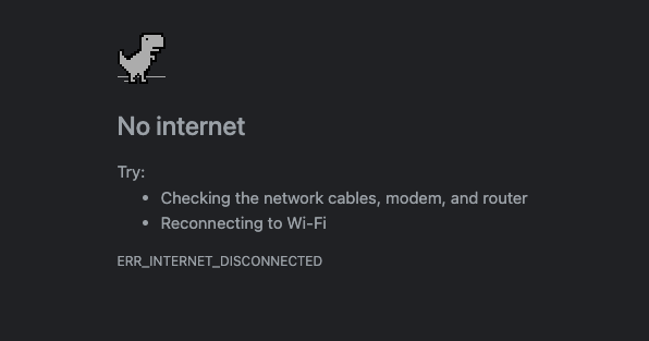 no internet connection UI